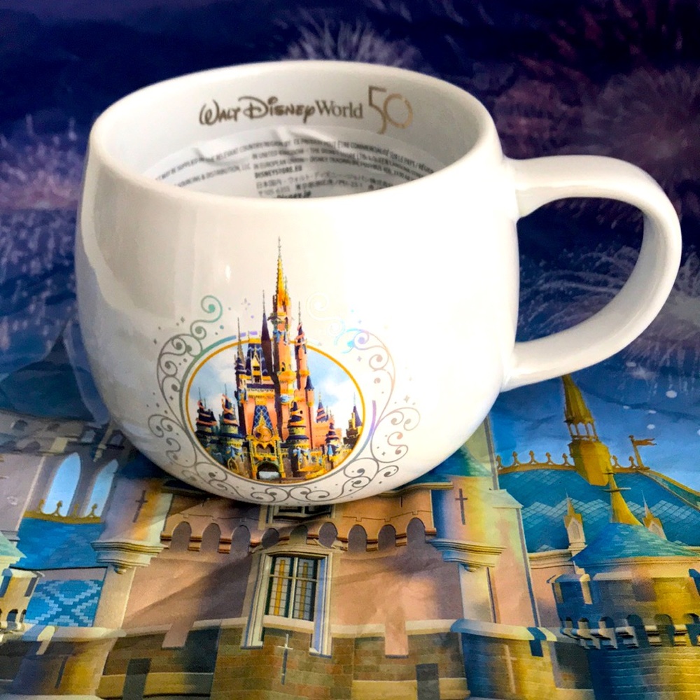 RARE. Walt Disney World 50th Anniversary Cinderella Castle Iridescent Coffee Mug